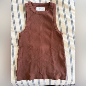 Soldout NYC Women’s Ribbed Tank Top — Brown